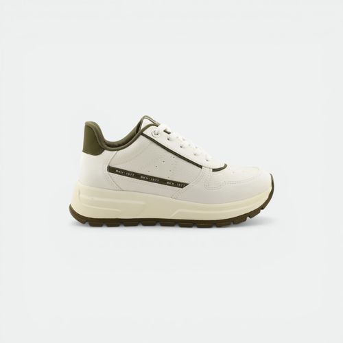 Zapatilla urbano mujer VIA MARTE - MILK BLANCO VERDE MILITAR