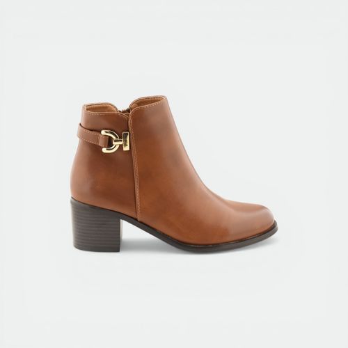 Bota con apliques y taco mujer D`MOON - CAMEL