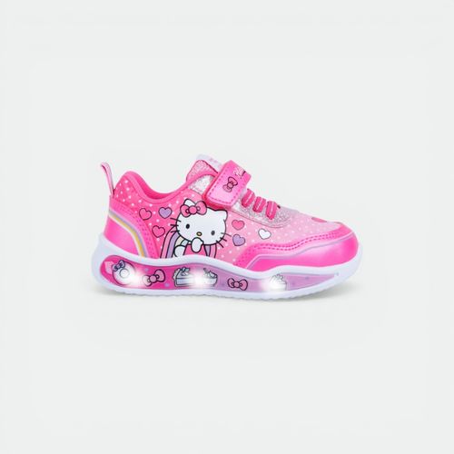 Zapatilla Hello Kitty con velcro y luz FOOTY - ROSA FUCSIA