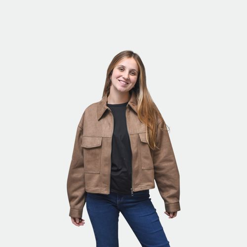 Jacket Suede urbano mujer NOBRAND - AVELLANA
