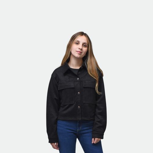 Jacket Suede urbano mujer NOBRAND - NEGRO