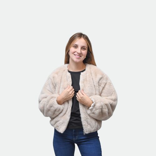 Campera urbano mujer NOBRAND - CREMA