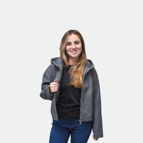 Campera Coat urbano mujer NOBRAND - GRIS OSCURO