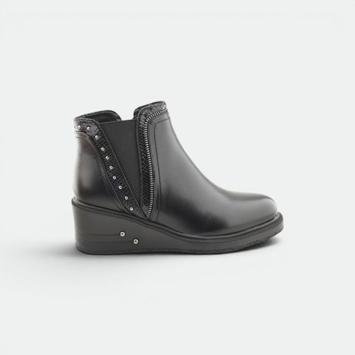 Bota con tachas urbano mujer CHOCOLATE - NEGRO