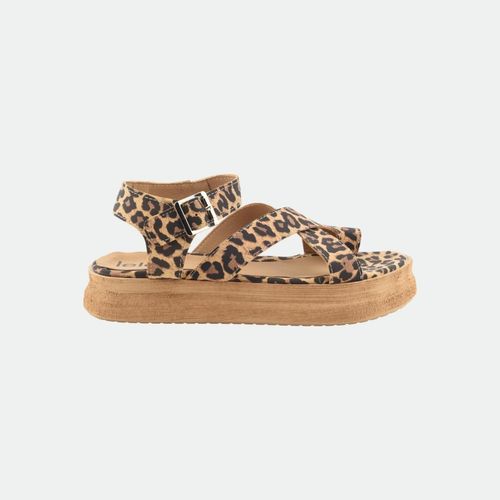 Sandalia con plataforma y tiras cruzadas Piper LELEK - ANIMAL PRINT