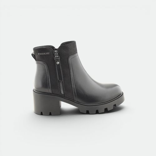 Bota con cierre urbano mujer CHOCOLATE - NEGRO