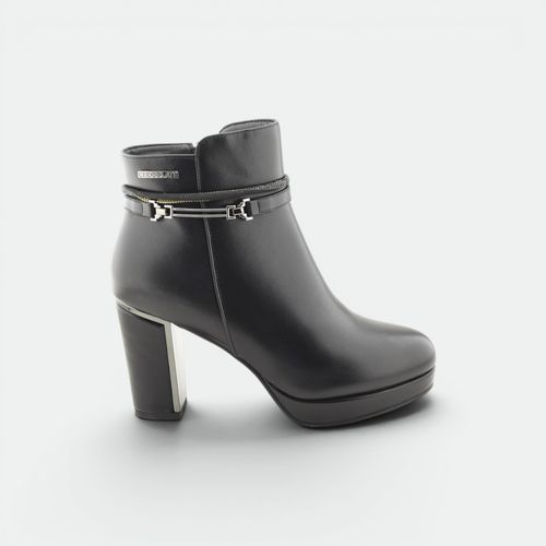Bota con hebilla urbano mujer CHOCOLATE - NEGRO