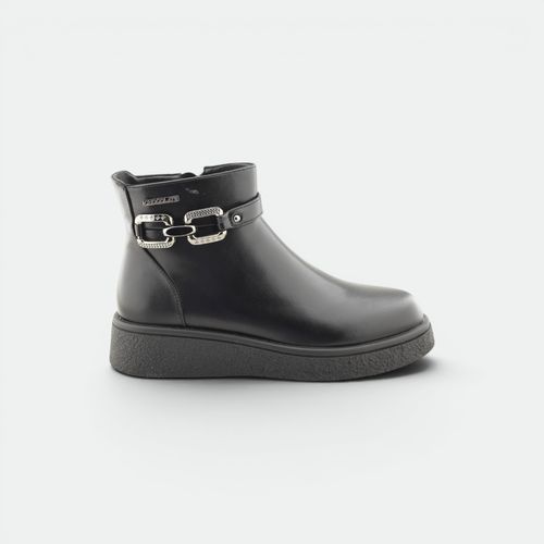 Bota con hebilla urbano mujer CHOCOLATE - NEGRO