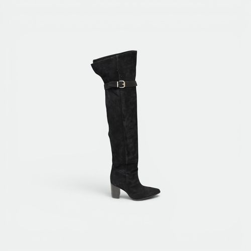 Bota caña media arruchada mujer TOKYO - NEGRO GZA