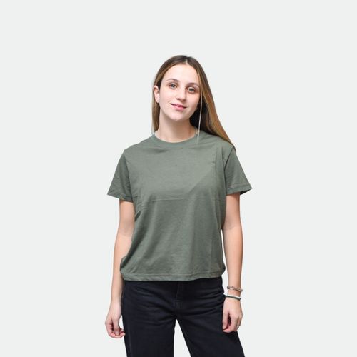 Remera Basica Mujer NOBRAND - VERDE OLIVA