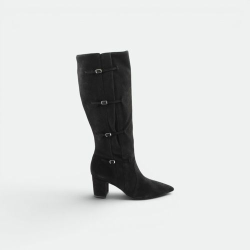 Bota Caña Alta Con Hebillas Mujer SPELL - BLACK
