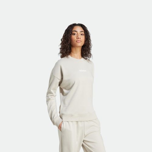 Buzo Liso Mujer Adidas - BEIGE WHITE