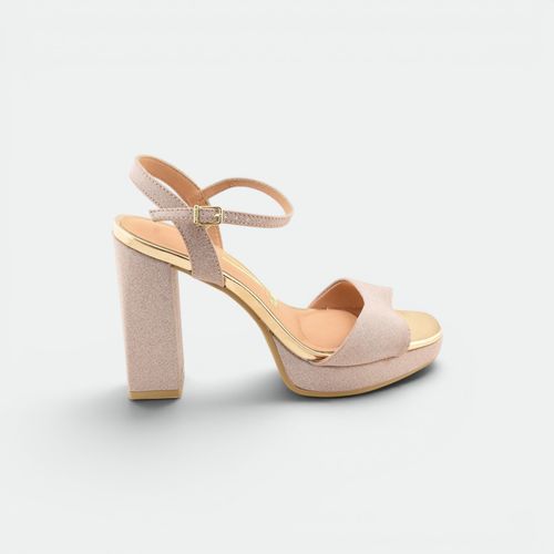Sandalia Tacon Alto Mujer VIZZANO - ORO ROSADO MET MINIGLIT