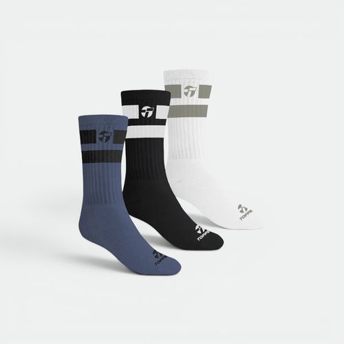 Media Caña Alta Rayas Hombre TOPPER - AZUL INDIGO
