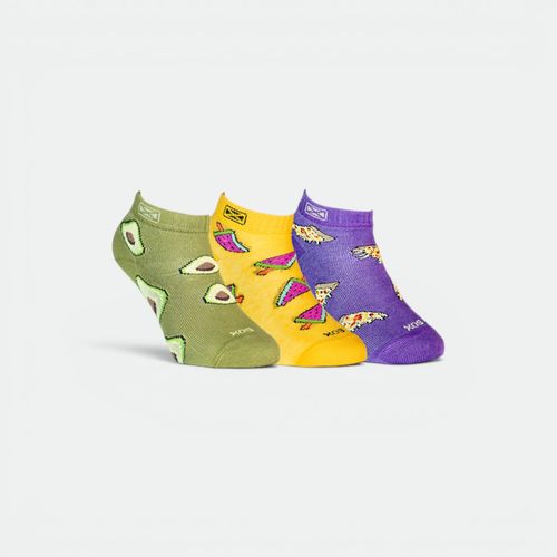 Media Sin Caña Tripack Mujer SOX - BLANCO AMARILLO VERDE