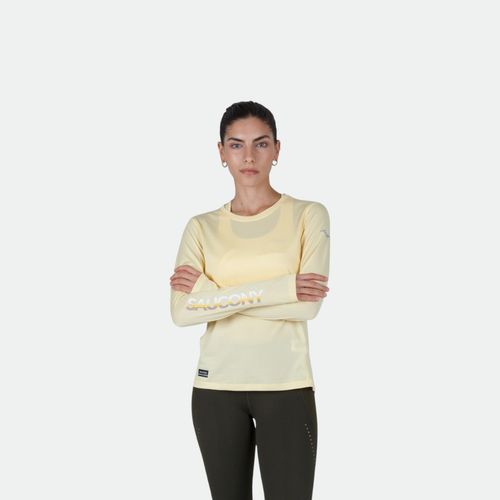 Remera Saucony Termica Deportiva Stopwatch Graphic Long W - PALE YELLOW
