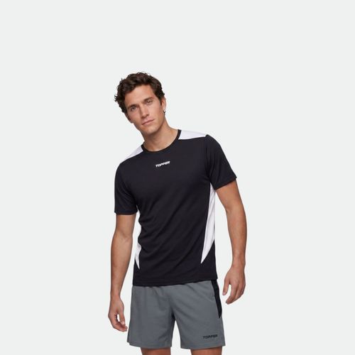 Remera Potrero Futbol H Hombre TOPPER - NEGRO BLANCO