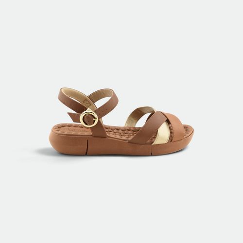 Sandalia Confort Mujer MODARE - AVELLANA DORADO CAMEL MET