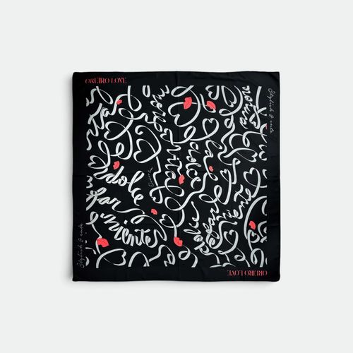 Pañuelo Seda Mujer LAS OREIRO - NEGRO ROJO