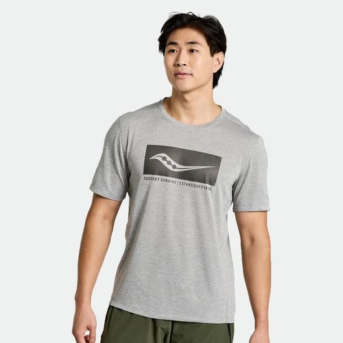 Remera Saucony Deportiva Stopwatch Graphic Short Sleeve M - LIGHT GREY MELANGE