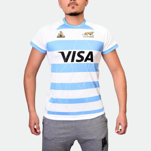 Camiseta Le Coq Pumas Seven Home Fan 2024 - CELESTE BLANCO