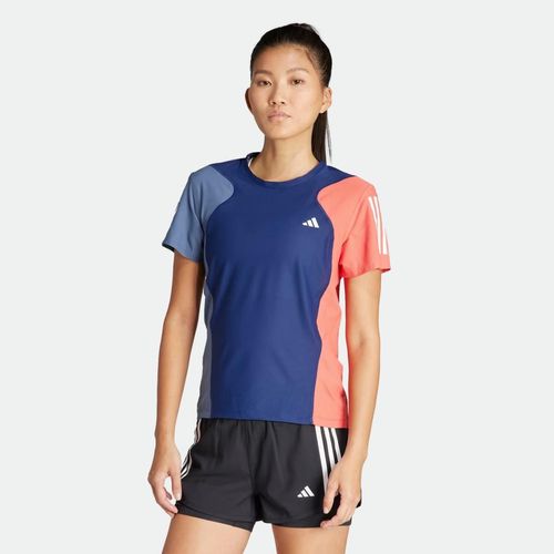 W Tee Own The Run Colorblock - DARK BLUE PRELOVED INK PRELOVED SCARLET