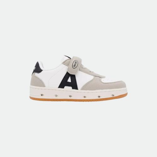 Zapatilla Boston Velcro - BLANCO GRIS NEGRO