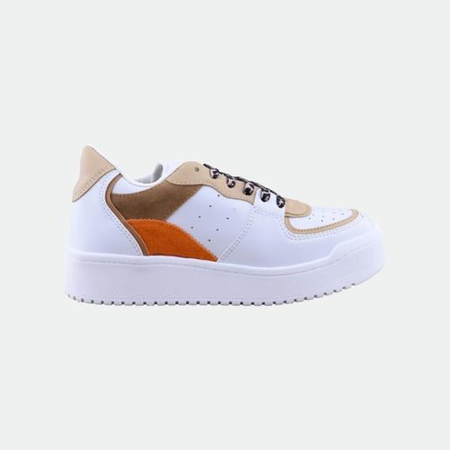 Zapatilla Lisboa - BLANCO NARANJA SUELA