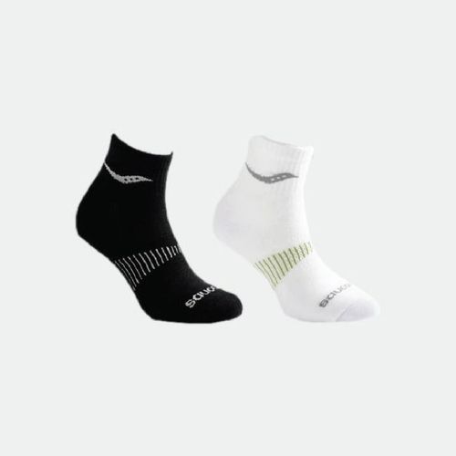 Socks Run Dry Crew X2 - WHITE BLACK