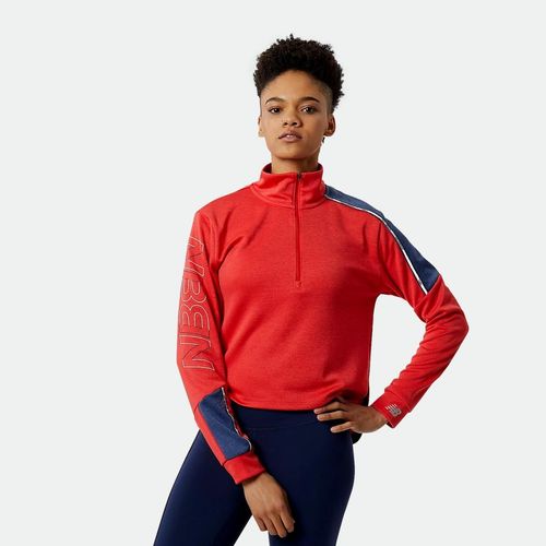 Buzo Deportivo Medio Cierre New Balance Accelerate Pacer Half Zip - ROJO
