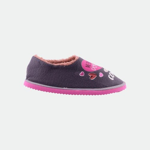 Pantufla Abrigo - GRIS CORAZON LETRAS