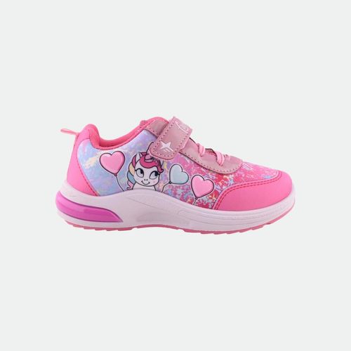 Zapatilla Estampa Unicornio Corazón - FUCSIA CELESTE